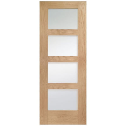 Image for XL Joinery Shaker 4 Light Internal Oak Door with Clear Glass Fire Door 1981 x 762 x 44mm (30")