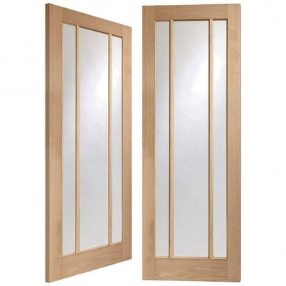 Image for XL Joinery Worcester Internal Oak Rebated Door Pair with Clear Glass 1981 x 1168 x 40mm (46")