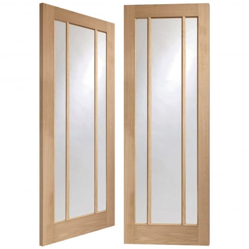 Image for XL Joinery Worcester Internal Oak Rebated Door Pair with Clear Glass 1981 x 1372 x 40mm (54")