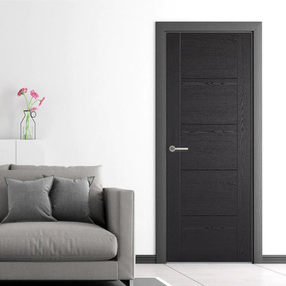 LPD Vancouver 5P Black Ash Laminated Internal Door - 78in x 24in x 35mm (1981 x 610mm)
