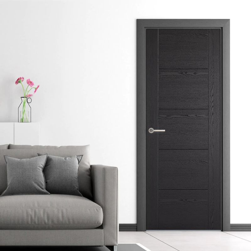 LPD Vancouver 5P Black Ash Laminated Internal Door - 78in x 33in x 35mm (1981 x 838mm)
