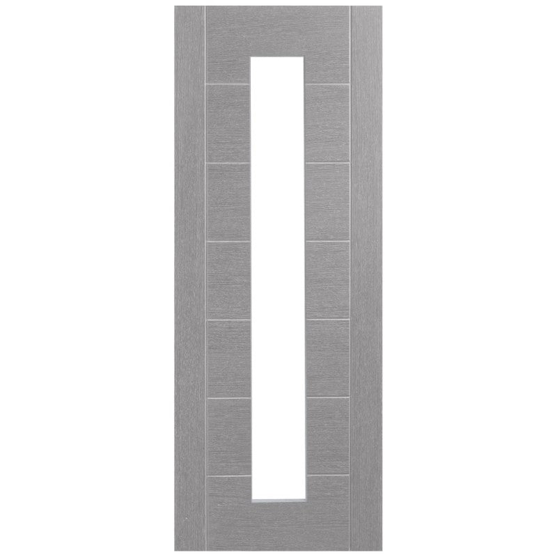 XL Joinery Palermo Pre-Finished Light Grey Door with Clear Glass 2040 x 726 x 40mm