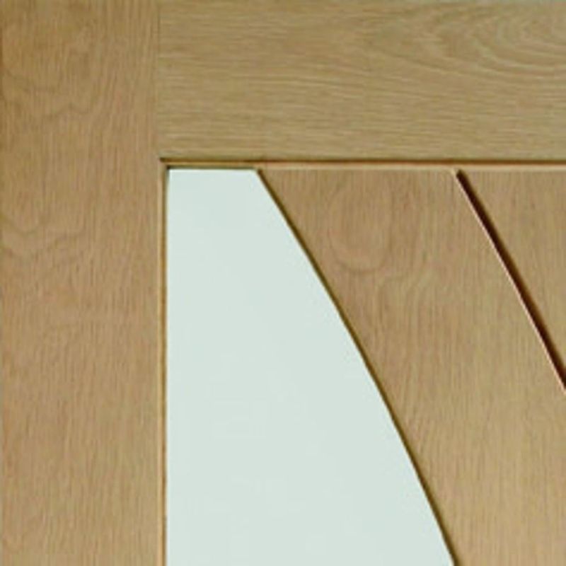 Image for XL Joinery Salerno Internal Oak Rebated Door Pair with Clear Glass 1981 x 1168 x 40mm (46")