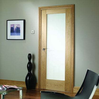 Image for XL Joinery Pattern 10 Internal Oak Door with Obscure Glass 1981 x 838 x 35mm (33")