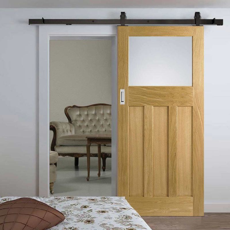 LPD DX30 Oak Top Light Frosted Glazed Internal Door 78in x 27in x 35mm (1981 x 686mm)