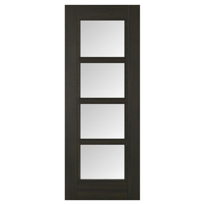 LPD Vancouver Smoked Oak 4L Pre-Finished Glazed Internal Door - 78in x 27in x 35mm (1981 x 686mm)
