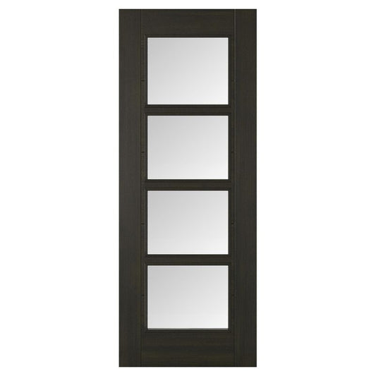 LPD Vancouver Smoked Oak 4L Pre-Finished Glazed Internal Door - 78in x 27in x 35mm (1981 x 686mm)
