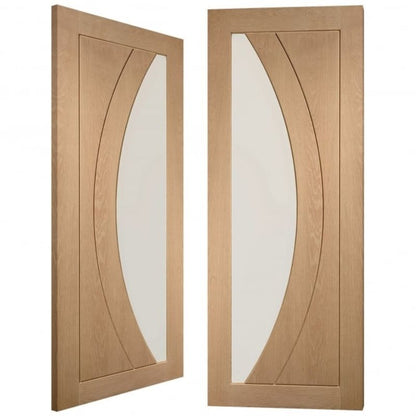 Image for XL Joinery Salerno Internal Oak Rebated Door Pair with Clear Glass 1981 x 1372 x 40mm (54")