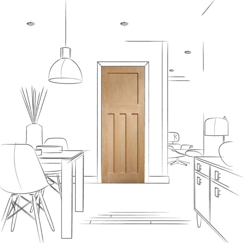 Image for XL Joinery DX Internal Oak Door 1981 x 686 x 35mm (27")