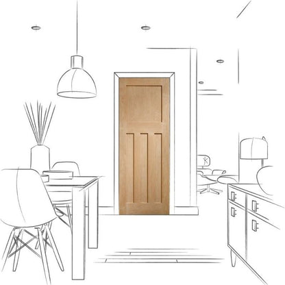 Image for XL Joinery DX Internal Oak Door 1981 x 686 x 35mm (27")