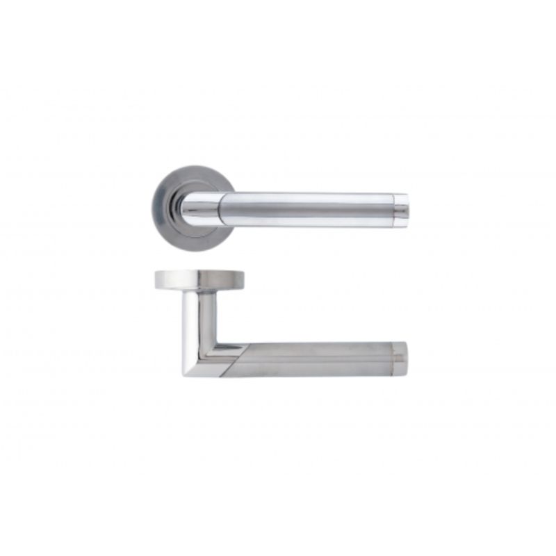 Deanta Augustus Matt/Polished Chrome Lever On Rose Door Handle