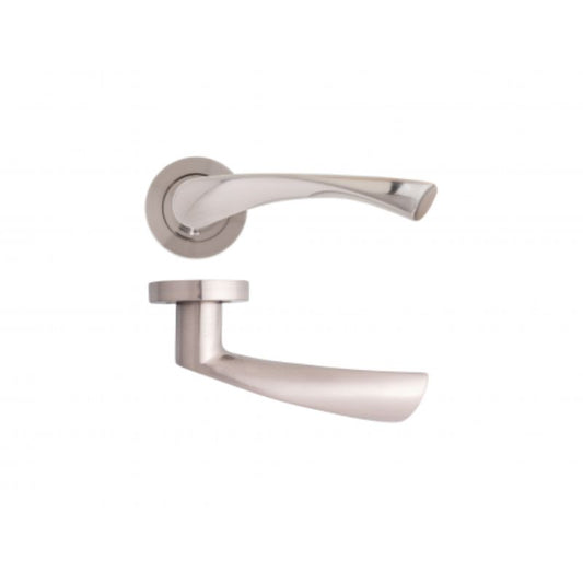 Deanta Fortuna Satin Lever On Rose Door Handle