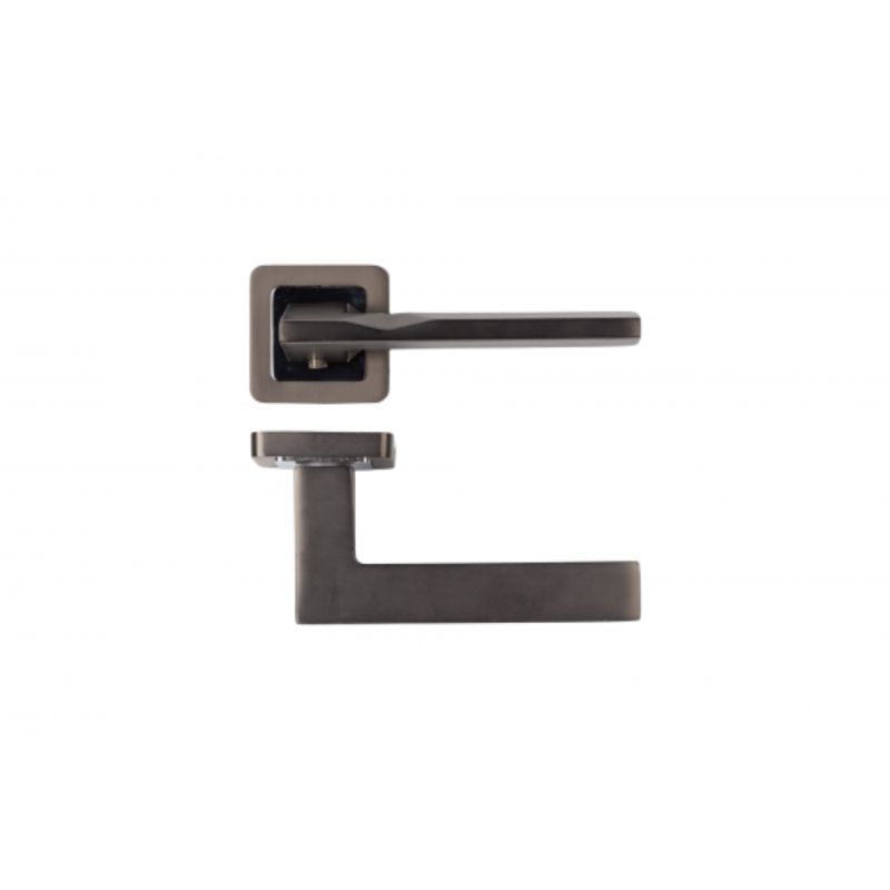 Deanta Hadrian Matt Satin Black Lever On Rose Door Handle