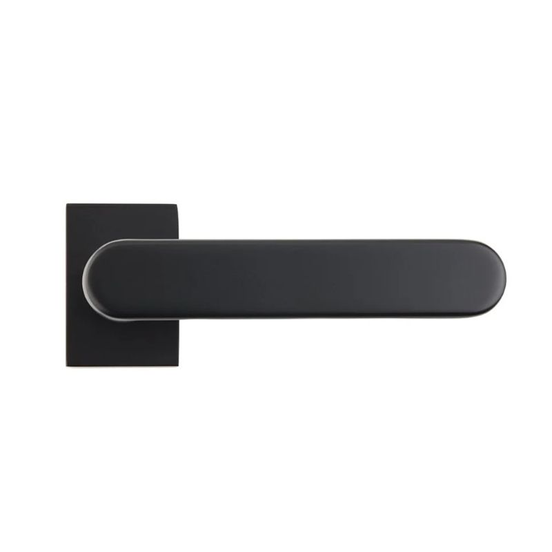 Deanta Juno Lever on Square Rose Door Handle Matt Black