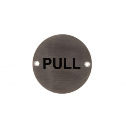 Deanta 3.0" Round Steel Sign Stainless Steel