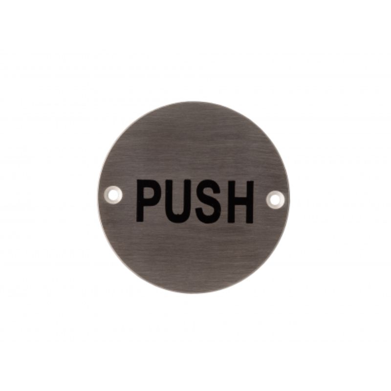 Deanta 3.0" Round Steel Sign Stainless Steel