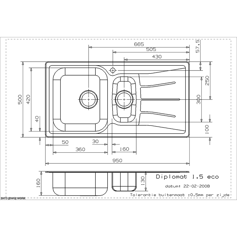 Reginox Comfort Diplomat 1.5 Stainless Steel Inset Kitchen Sink