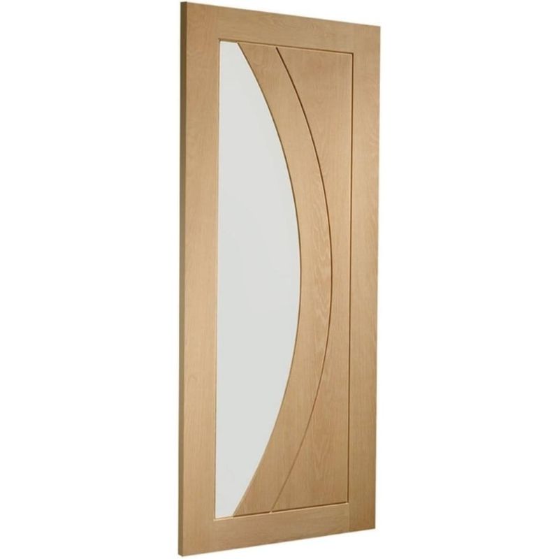 Image for XL Joinery Salerno Internal Oak Rebated Door Pair with Clear Glass 1981 x 1168 x 40mm (46")