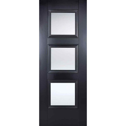 Image for LPD Black Amsterdam Glazed 3L Internal Door - 78in x 33in x 35mm (1981 x 838mm)