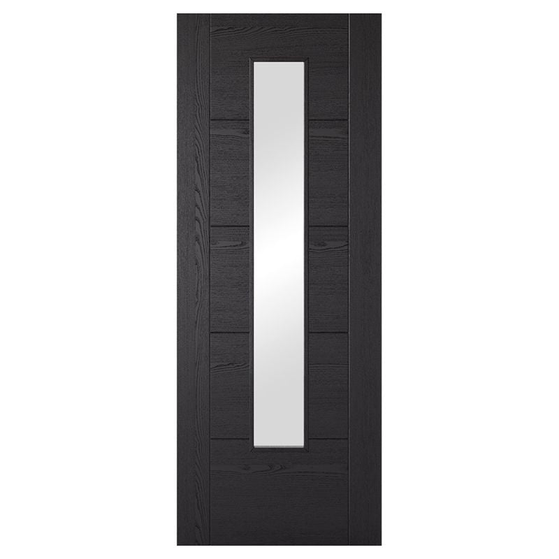 LPD Vancouver Black Ash 1L Laminated Internal Clear Glazed Door - 78in x 27in x 35mm (1981 x 686mm)