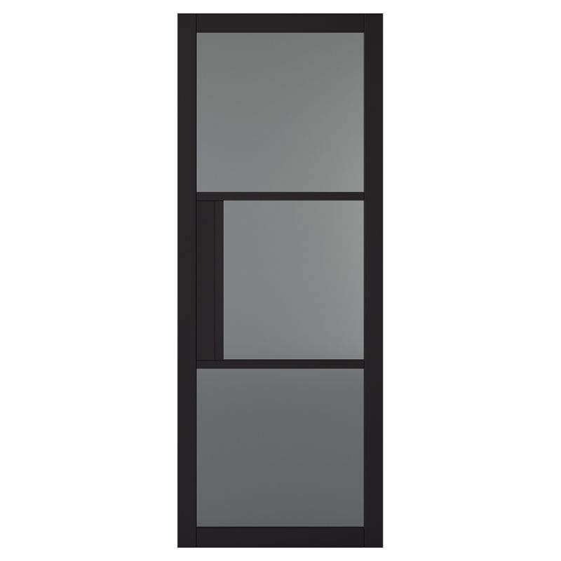 LPD Tribeca Black 3L Tinted Glazed Internal Door - 78in x 27in x 35mm (1981 x 686mm)
