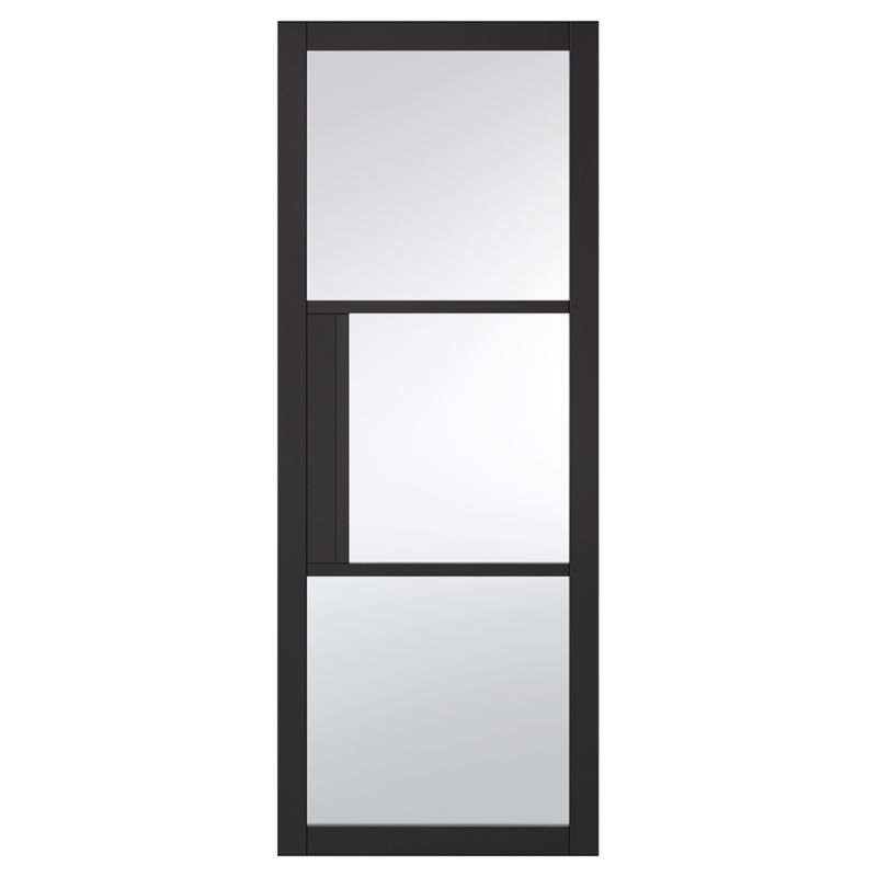 LPD Tribeca Black 3L Clear Glazed Internal Door - 78in x 27in x 35mm (1981 x 686mm)
