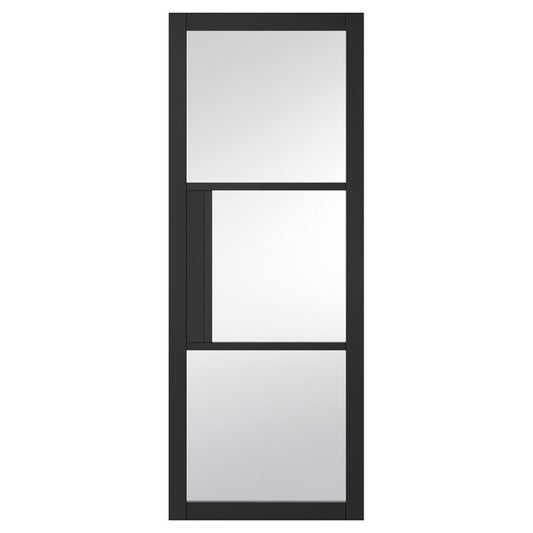 LPD Tribeca Black 3L Clear Glazed Internal Door - 78in x 27in x 35mm (1981 x 686mm)
