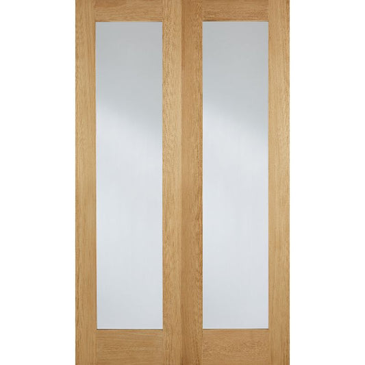 Image for LPD Oak Pattern 20 Glazed Internal Door Pair-78in x 36in x 40mm (1981 x 914mm)