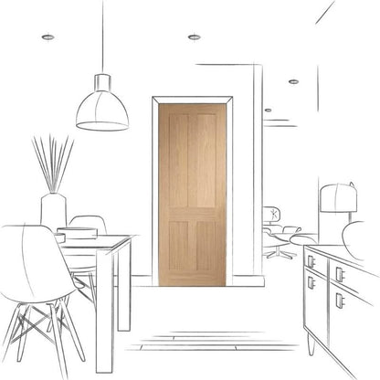 Image for XL Joinery Victorian Shaker 4 Panel Internal Oak Door 1981 x 686 x 35mm (27")