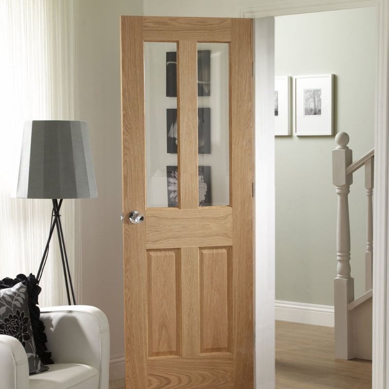 LPD London Oak Pre-Finished Internal Glazed Door 78in x 27in x 35mm (1981 x 686mm)
