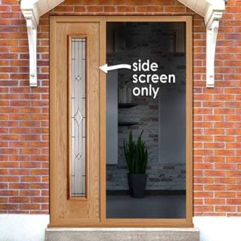 LPD Universal Oak Unfinished 1 Double Glazed Lead Panel External Door Sidelight - 2057mm x 457mm