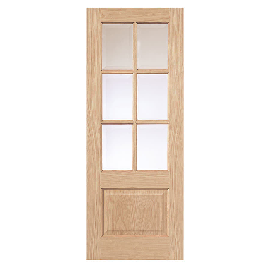 Image for JB Kind Oak Traditional Dove Glazed Internal Door Unfinished