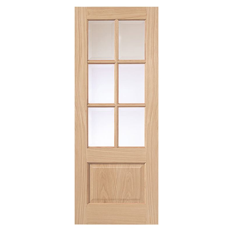 JB Kind Oak Traditional Dove Glazed Internal Door Unfinished 1981 X 610 X 35mm