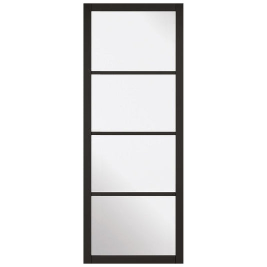 LPD Soho Black Primed Clear Glazed Internal 4L Industrial Style Door