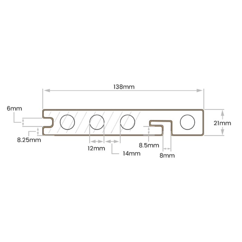 DDecks DuroDual Composite Bullnose Woodgrain Effect Decking Board 145mm x 21mm x 2.5m - All Colours