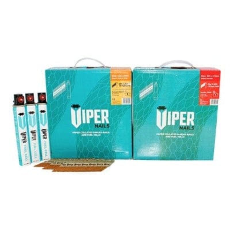 Viper 1st Fix Galvanised Smooth Shank Collated Nails With Fuel Cells - All Sizes