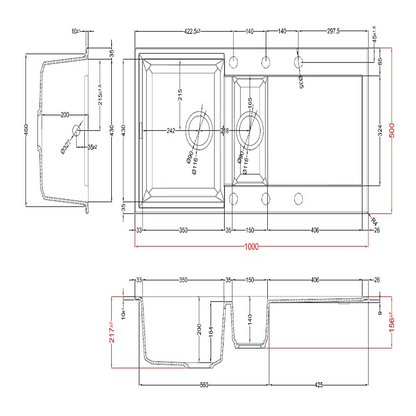 Easy 475 Granite Composite 1.5 Bowl Kitchen Sink