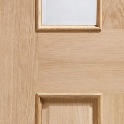 Image for XL Joinery Malton With Raised Mouldings Internal Oak Door with Clear Bevelled Glass 1981 x 838 x 35mm (33")