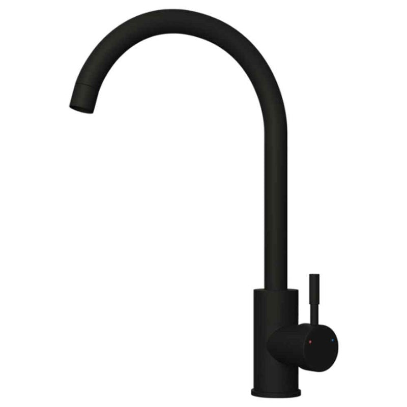 Ellsi Tivoli Steel Kitchen Mixer Tap w/ Swivel Spout  Swan Neck - All Finishes 