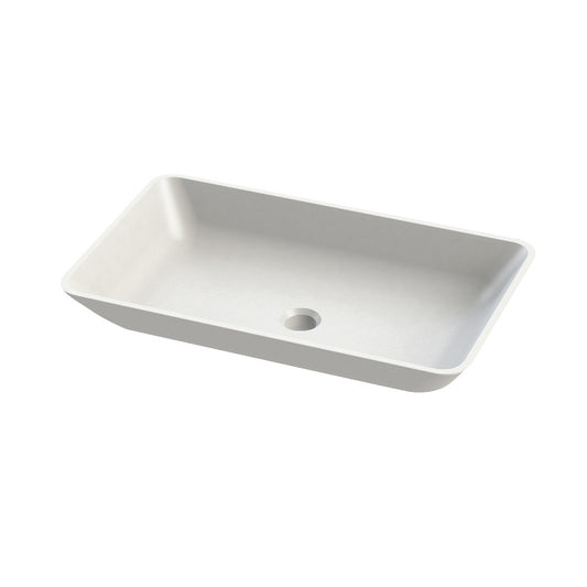 Aqua Elvis Rectangle Solid Surface Basin - W596mm x H88mm x D353mm