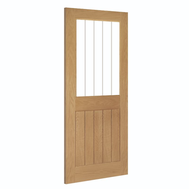 Image for Deanta Ely Prefinished 1L Glazed Interior Oak Door 1981 x 610 x 35mm