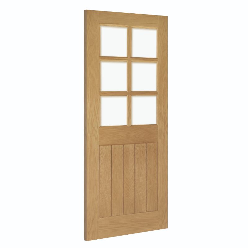 Image for Deanta Ely Prefinished 6L Glazed Interior Oak Door 1981 x 610 x 35mm