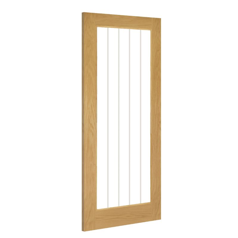 Image for Deanta Ely Prefinished Full 1L Glazed Interior Oak Door