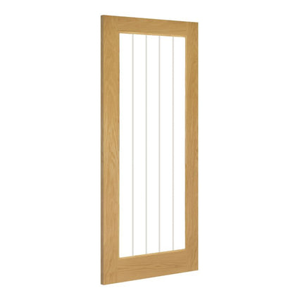 Image for Deanta Ely Prefinished Full 1L Glazed Interior Oak Door