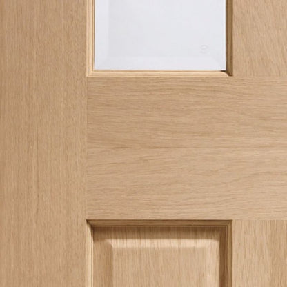 Image for XL Joinery Malton Internal Oak Door with Clear Bevelled Glass 1981 x 686 x 35mm (27")