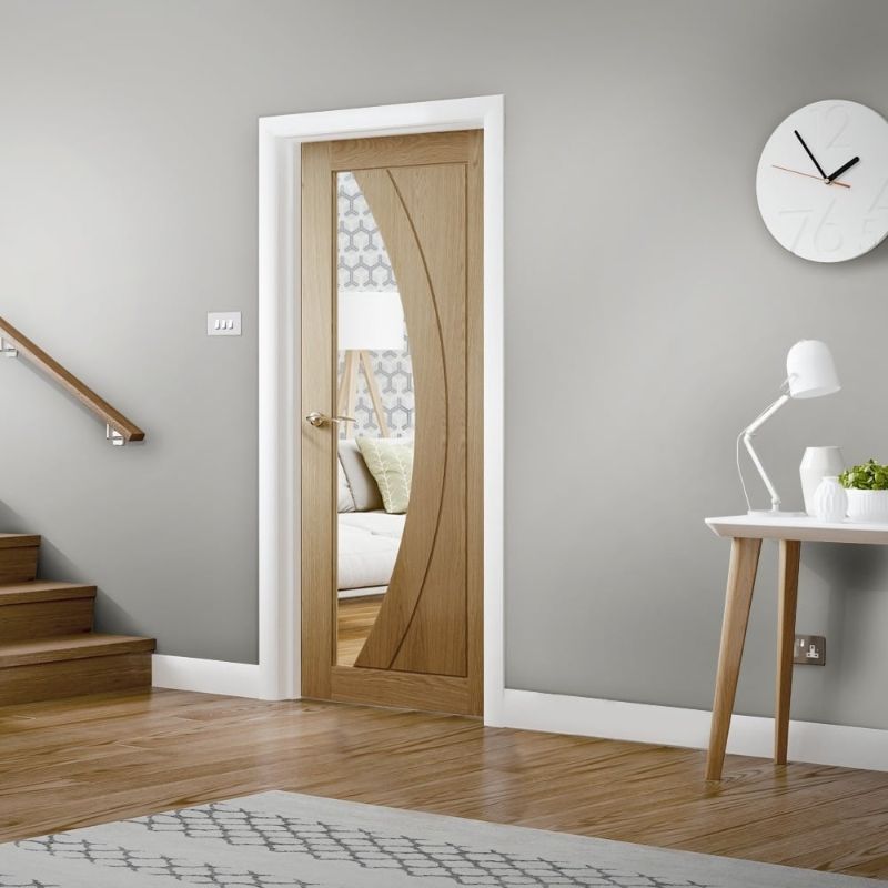 Image for XL Joinery Salerno Internal Oak Door with Clear Glass 1981 x 610 x 35mm (24")