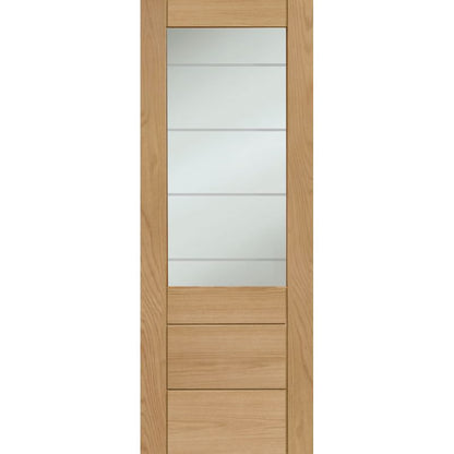 Internal Oak Palermo 2XG (Clear Etched Glass) - All Sizes