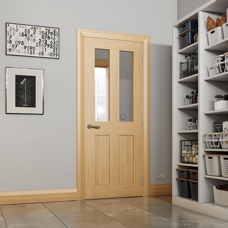 Deanta Eton Glazed Interior Oak Door 2040 x 726 x 40mm