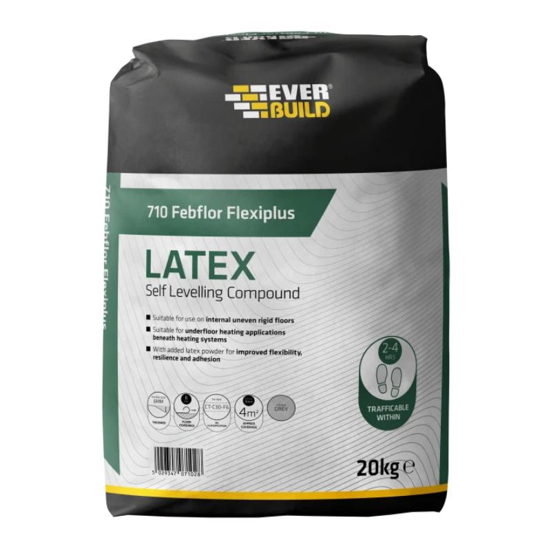 Everbuild 710 Febflor Flexiplus Latex Floor Self Levelling Compound x 20Kg (Grey)