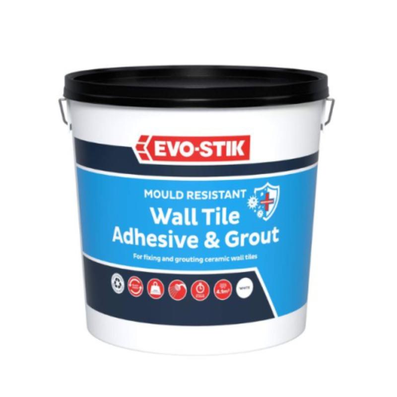 Evo-Stik Mould Resistant Wall Tile Adhesive and Grout x 2.5 Litre (White)